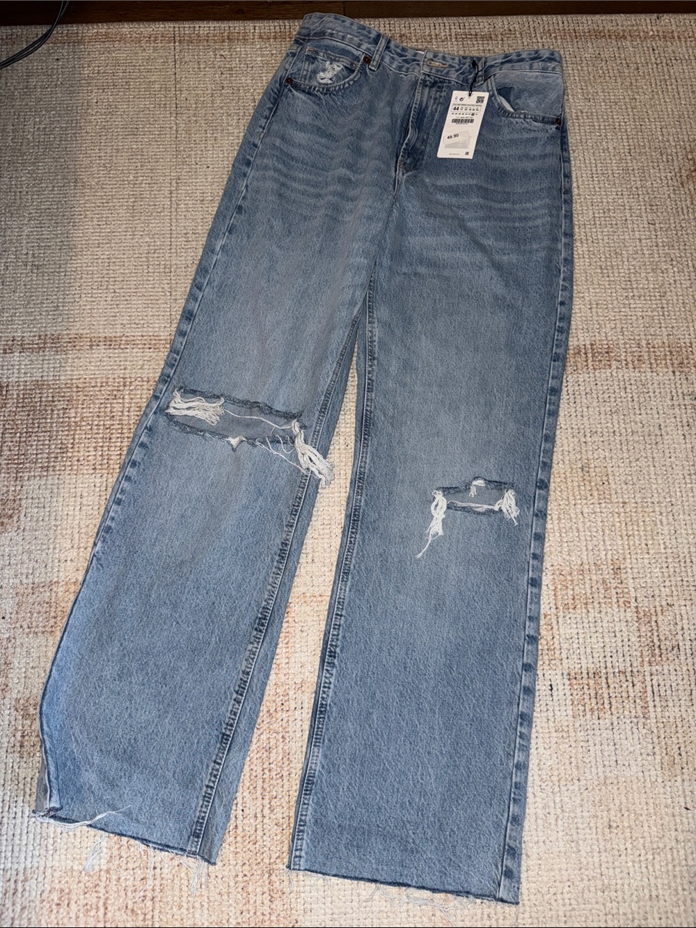 Zara High-Rise Distressed Jeans